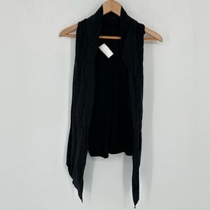 $188 Feel the piece Terre Jacobs Sz XS/S black silk top S5